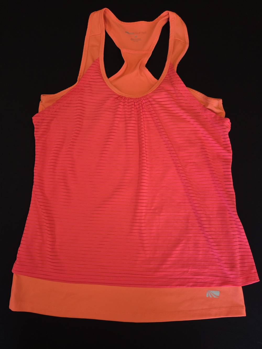 Marika Neon Pink and Orange Racerback Tank Top